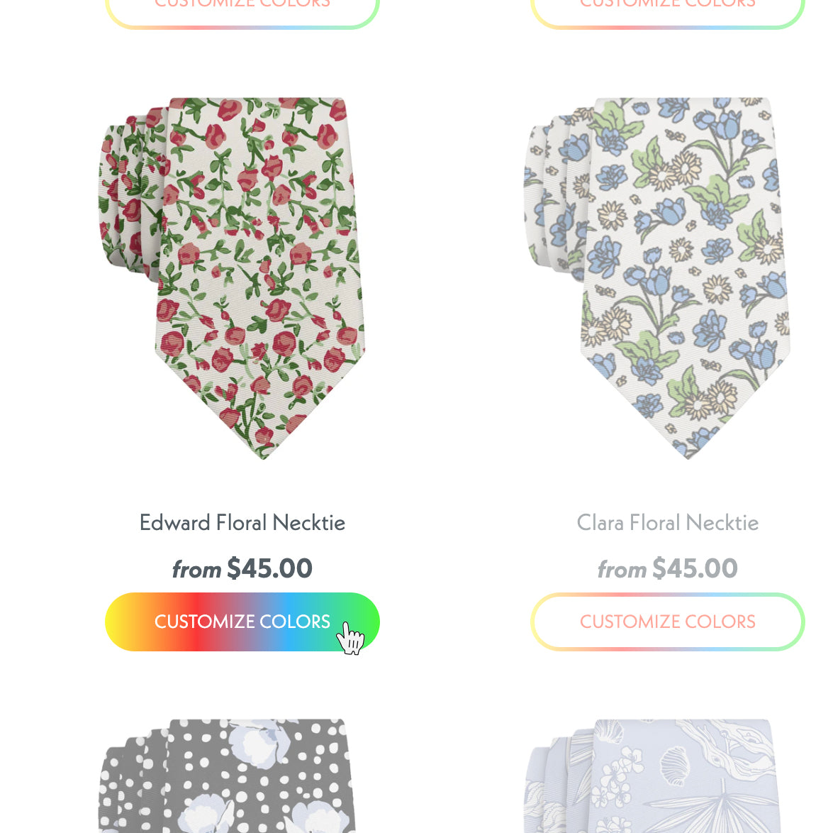 selecting a floral print pattern on the website