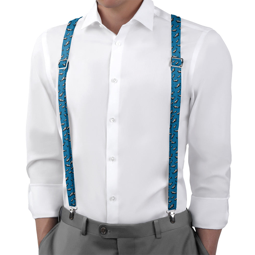 Sharks Suspenders - Main View - Knotty Tie Co.