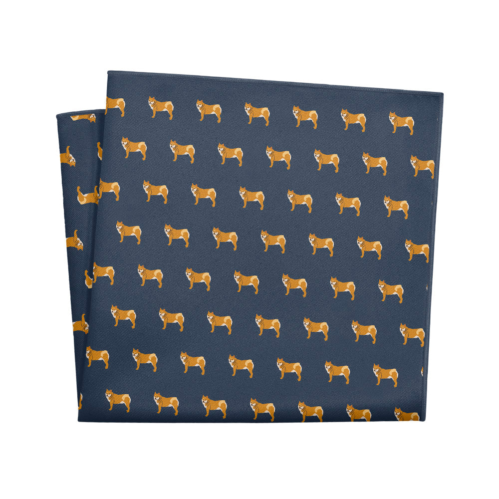 Shiba Inu Pocket Square - 12" Square - Knotty Tie Co.