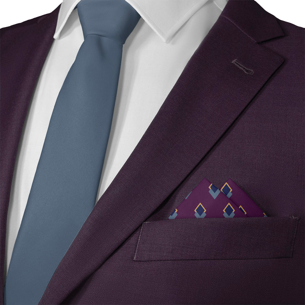 Simon Geometric Pocket Square - 12" Square - Knotty Tie Co.