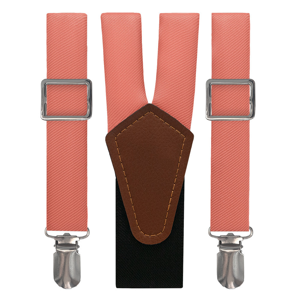 Solid KT Coral Suspenders - Main View - Knotty Tie Co.