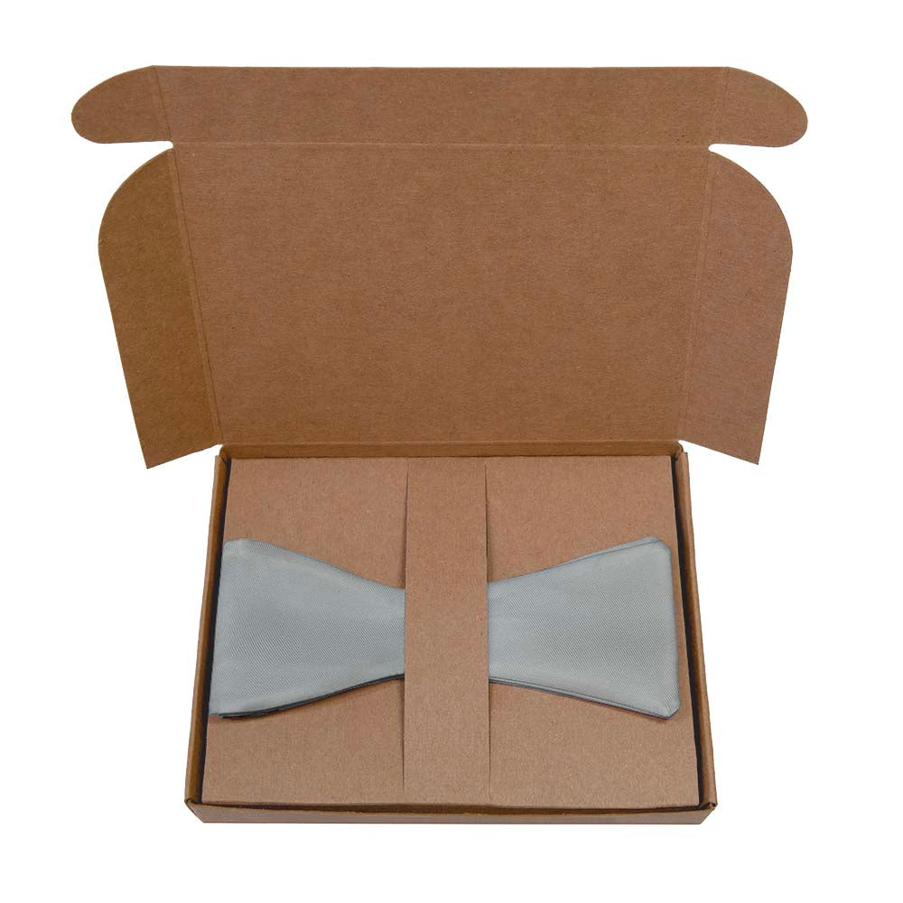 Solid KT Gray Bow Tie- Kraft Gift Box Packaging - Knotty Tie Co.