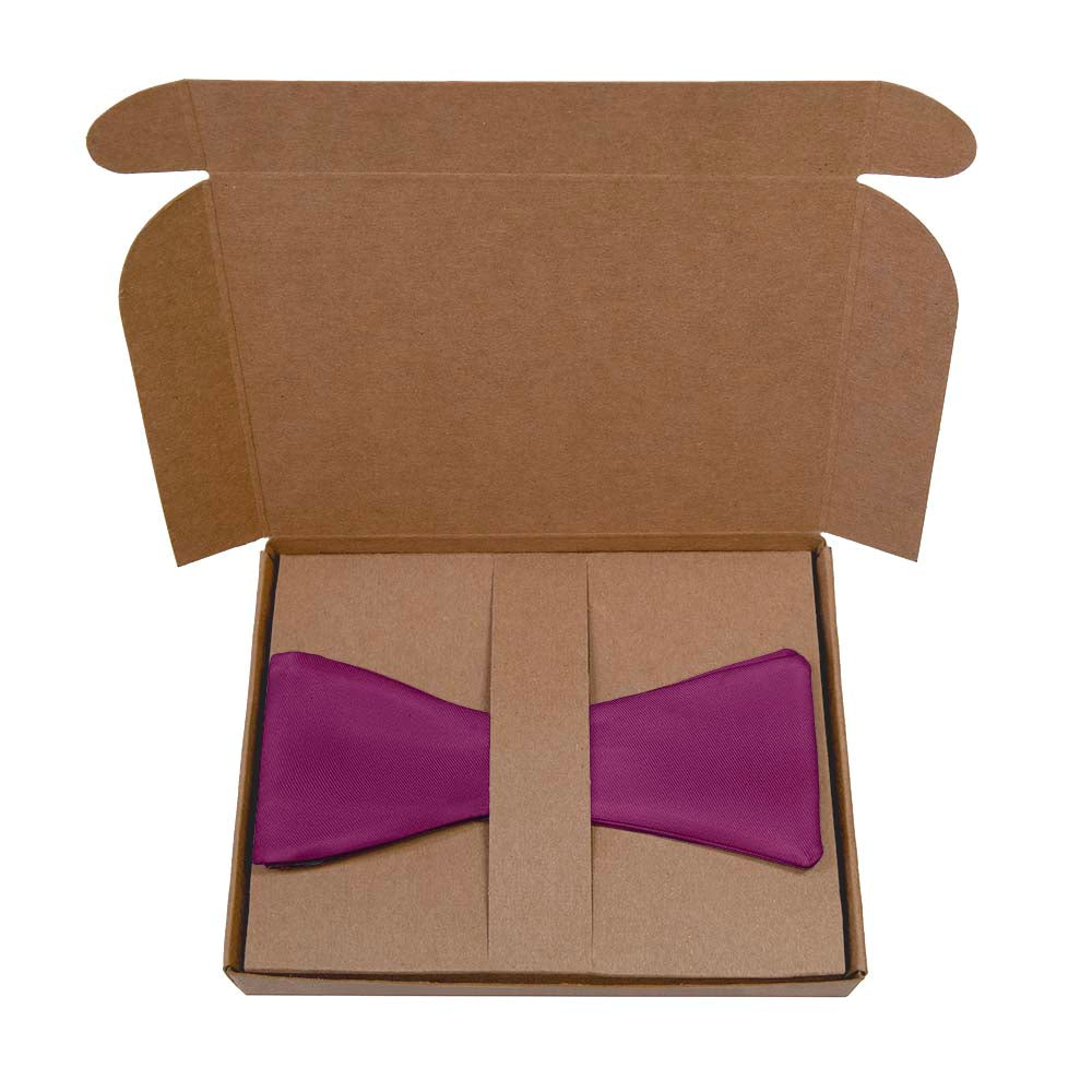 Solid KT Plum Bow Tie- Kraft Gift Box Packaging - Knotty Tie Co.