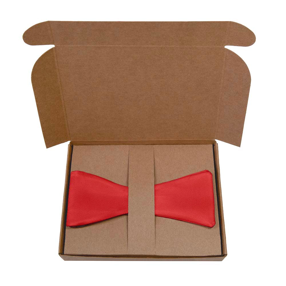 Solid KT Red Bow Tie- Kraft Gift Box Packaging - Knotty Tie Co.