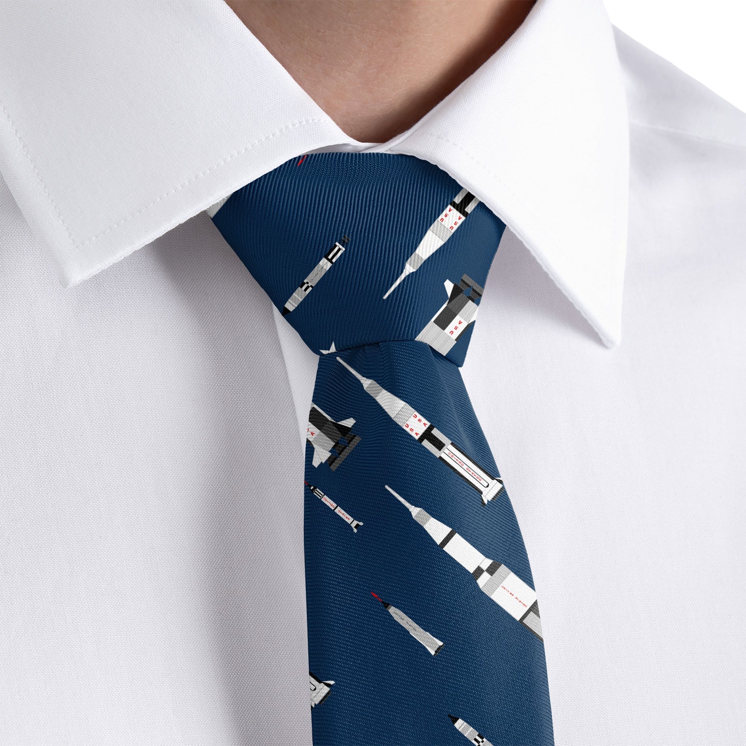 Space Race Necktie - Rolled - Knotty Tie Co.