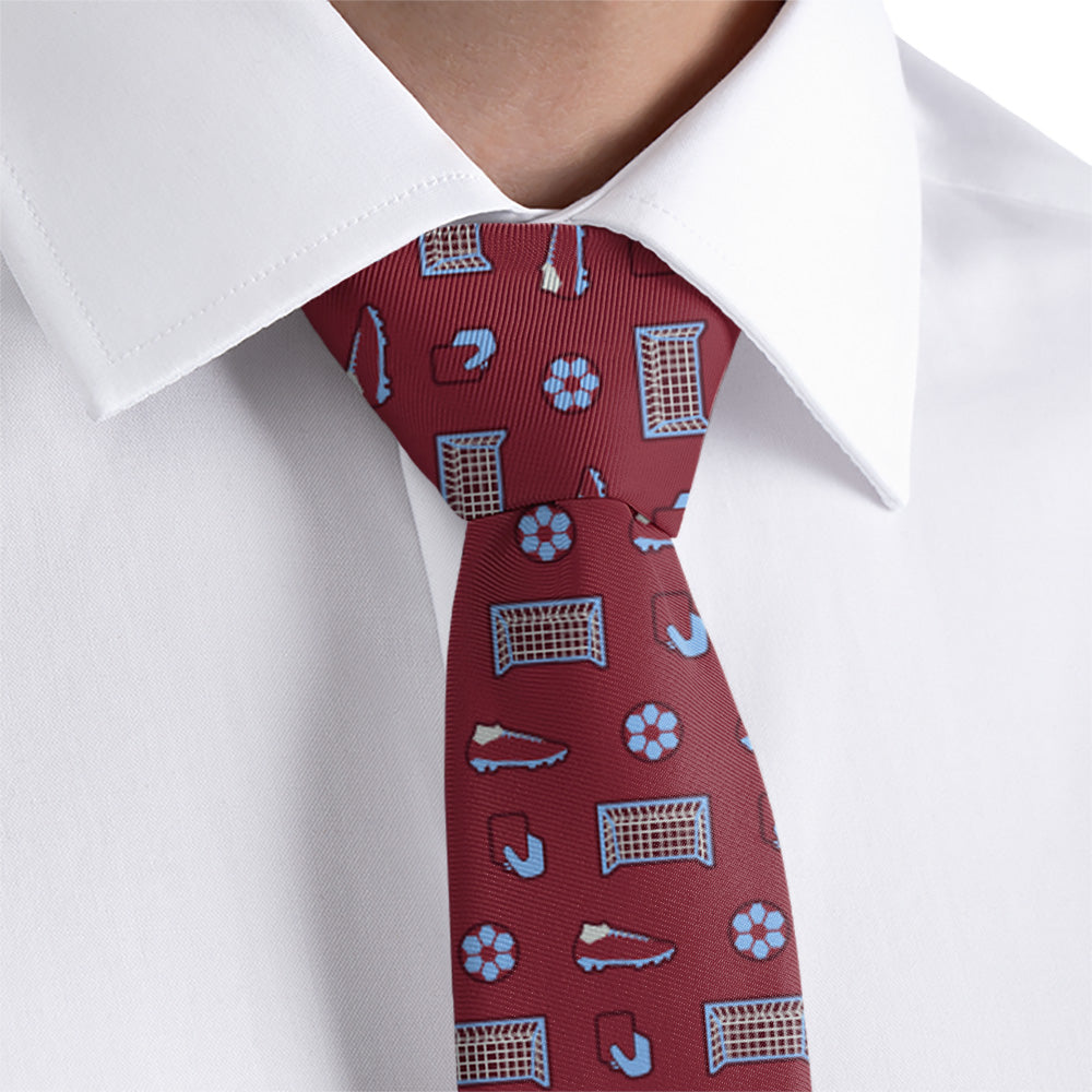 Strike It Soccer Necktie 1 Rolled - Knotty Tie Co.