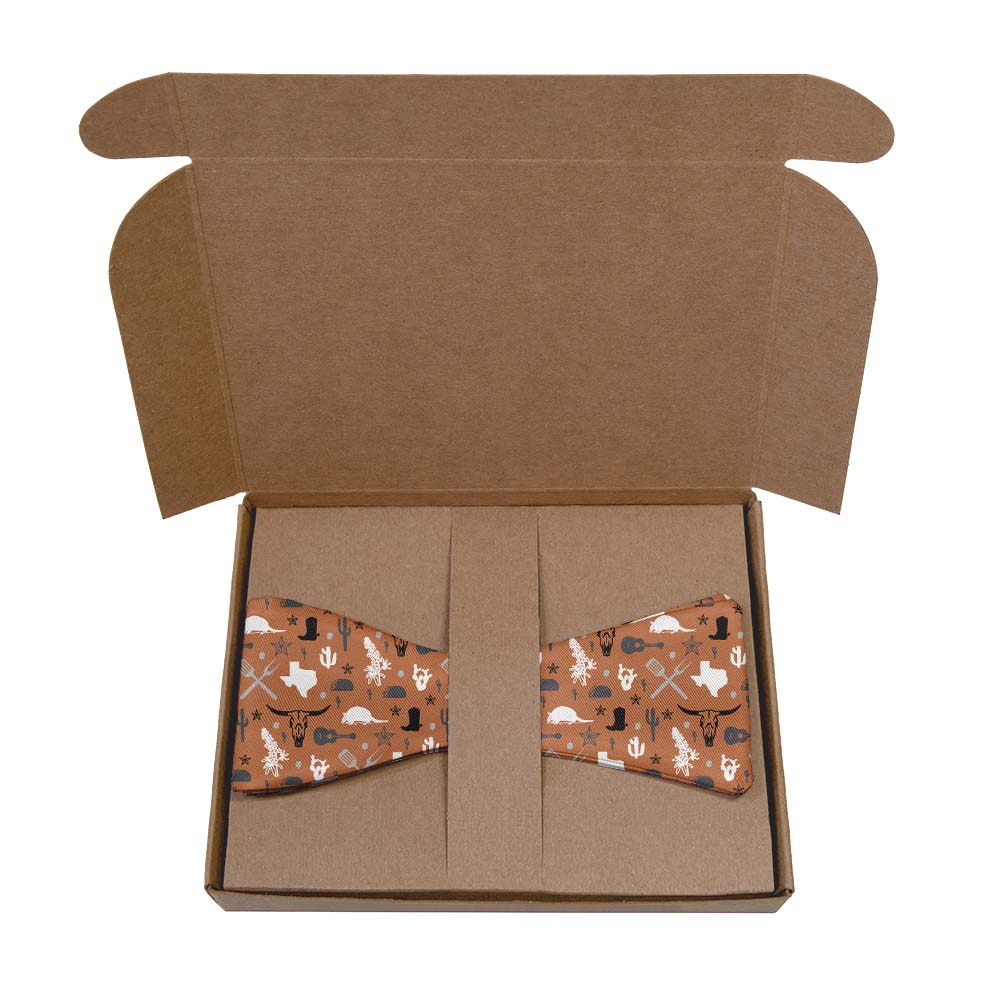 Texas State Heritage Bow Tie- Kraft Gift Box Packaging - Knotty Tie Co.