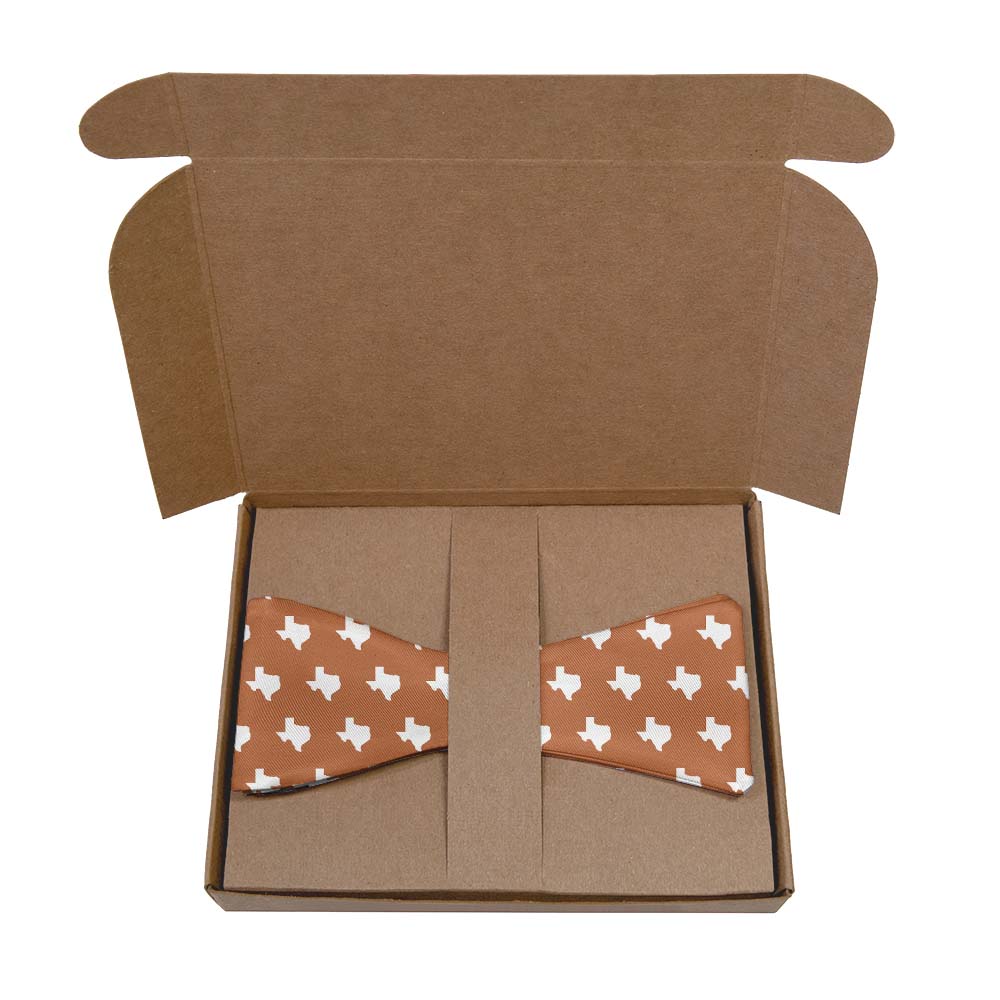 Texas State Outline Bow Tie- Kraft Gift Box Packaging - Knotty Tie Co.