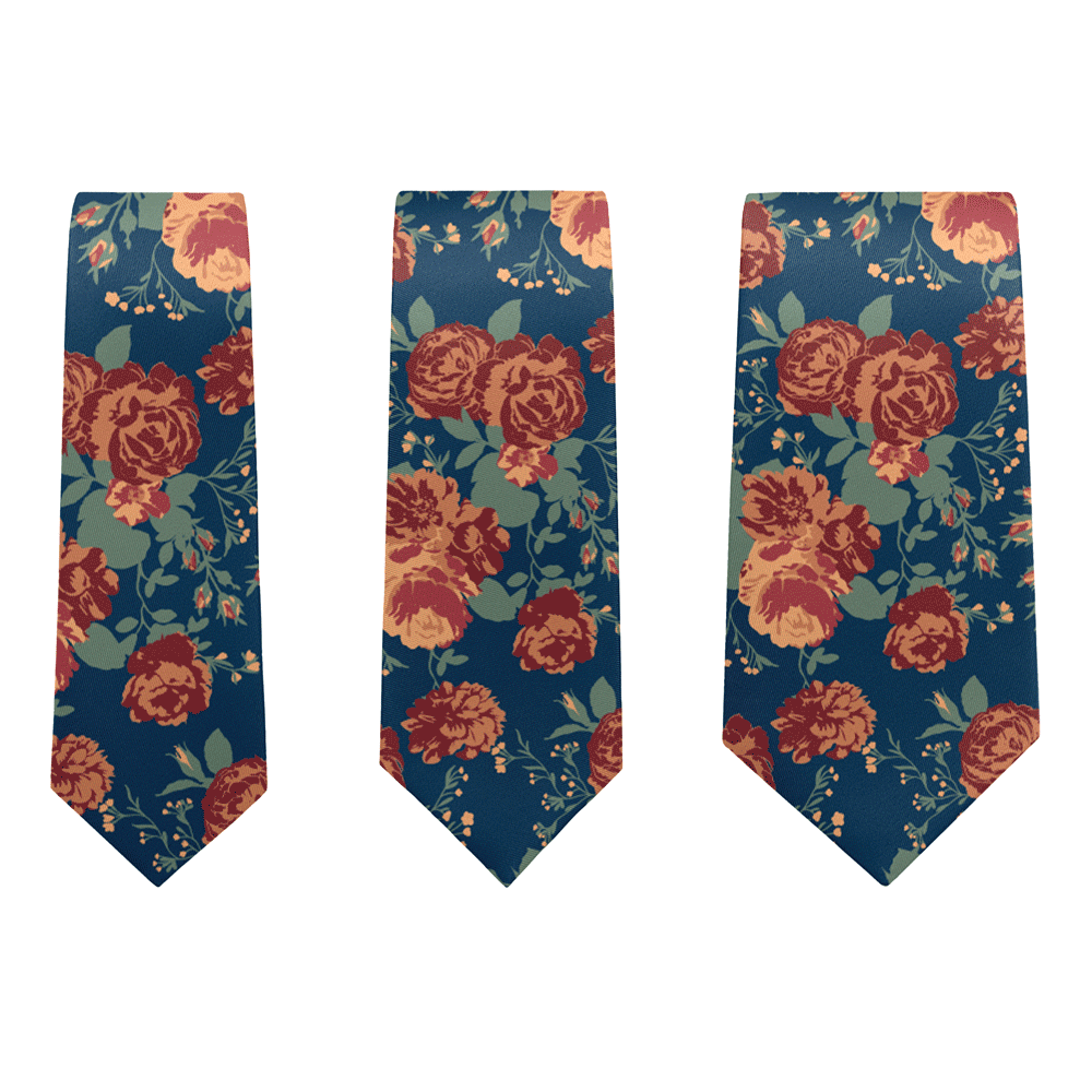 Customized necktie designs that are changing on three different widths of neckties