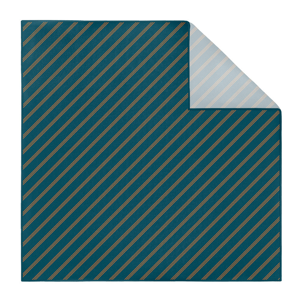 Trident Stripe Pocket Square - Printed - Knotty Tie Co.