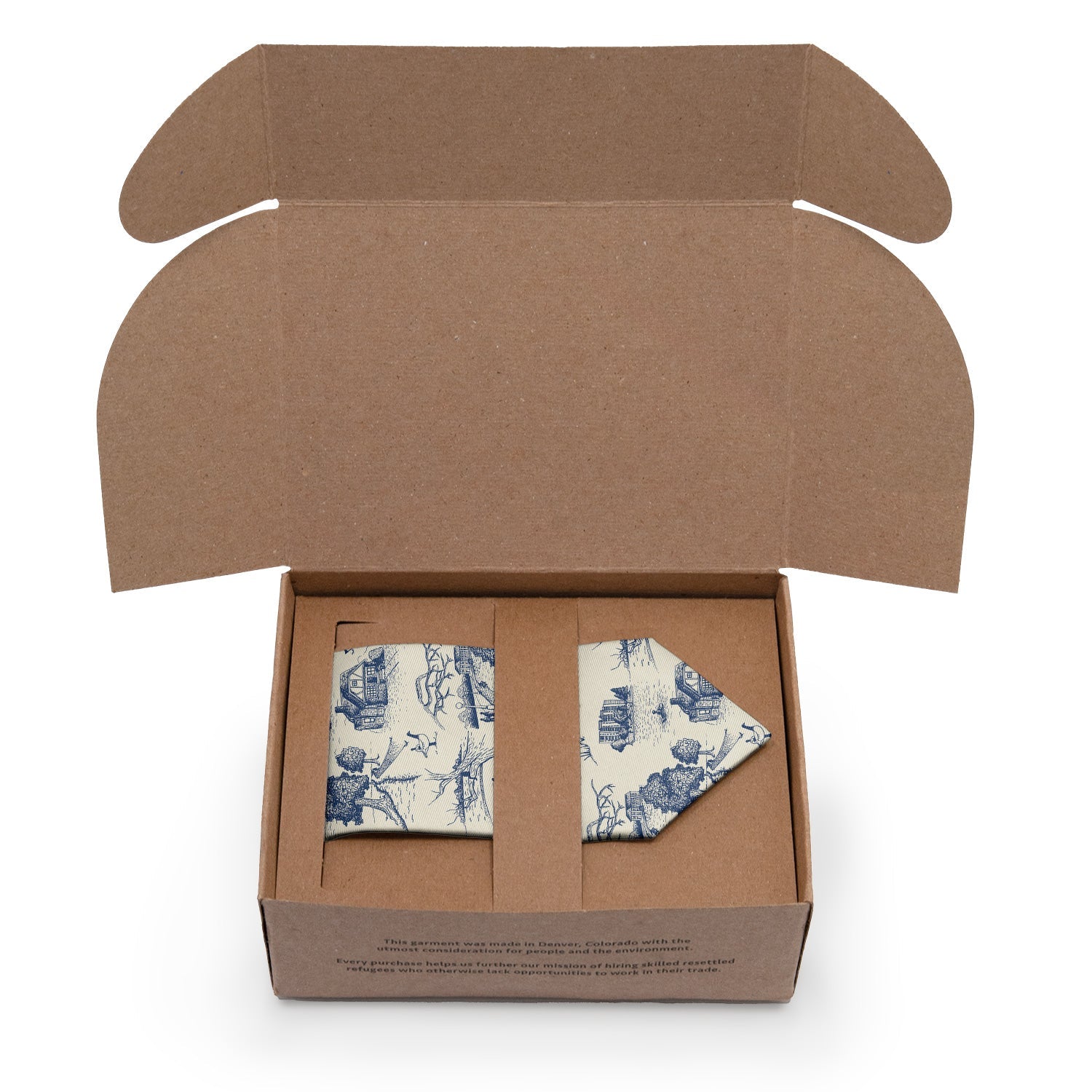 Wash Park Toile Necktie - Packaging - Knotty Tie Co.