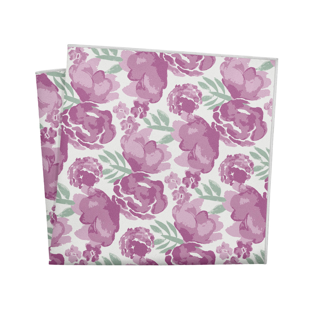 Watercolor Floral Pocket Square - 12" Square - Knotty Tie Co.