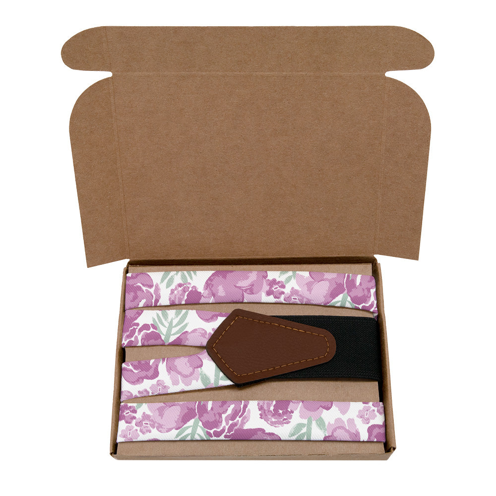 Watercolor Floral Suspenders - Kraft Gift Box Packaging - Knotty Tie Co.