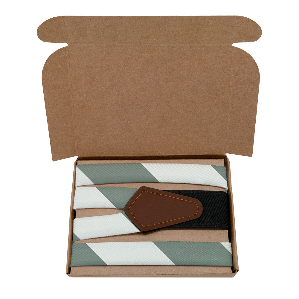 Wide Stripe Suspenders - Kraft Gift Box Packaging - Knotty Tie Co.
