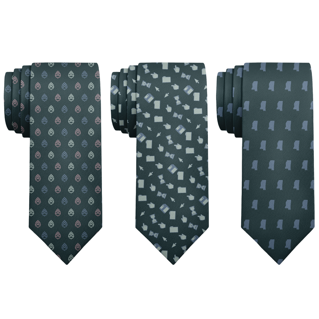 Customized dark green necktie set