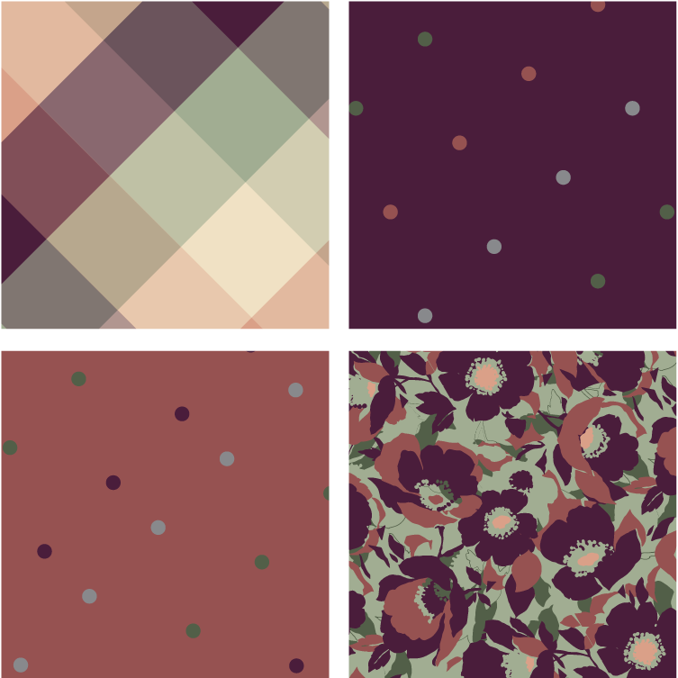 Customized wedding patterns colored in wedding colors