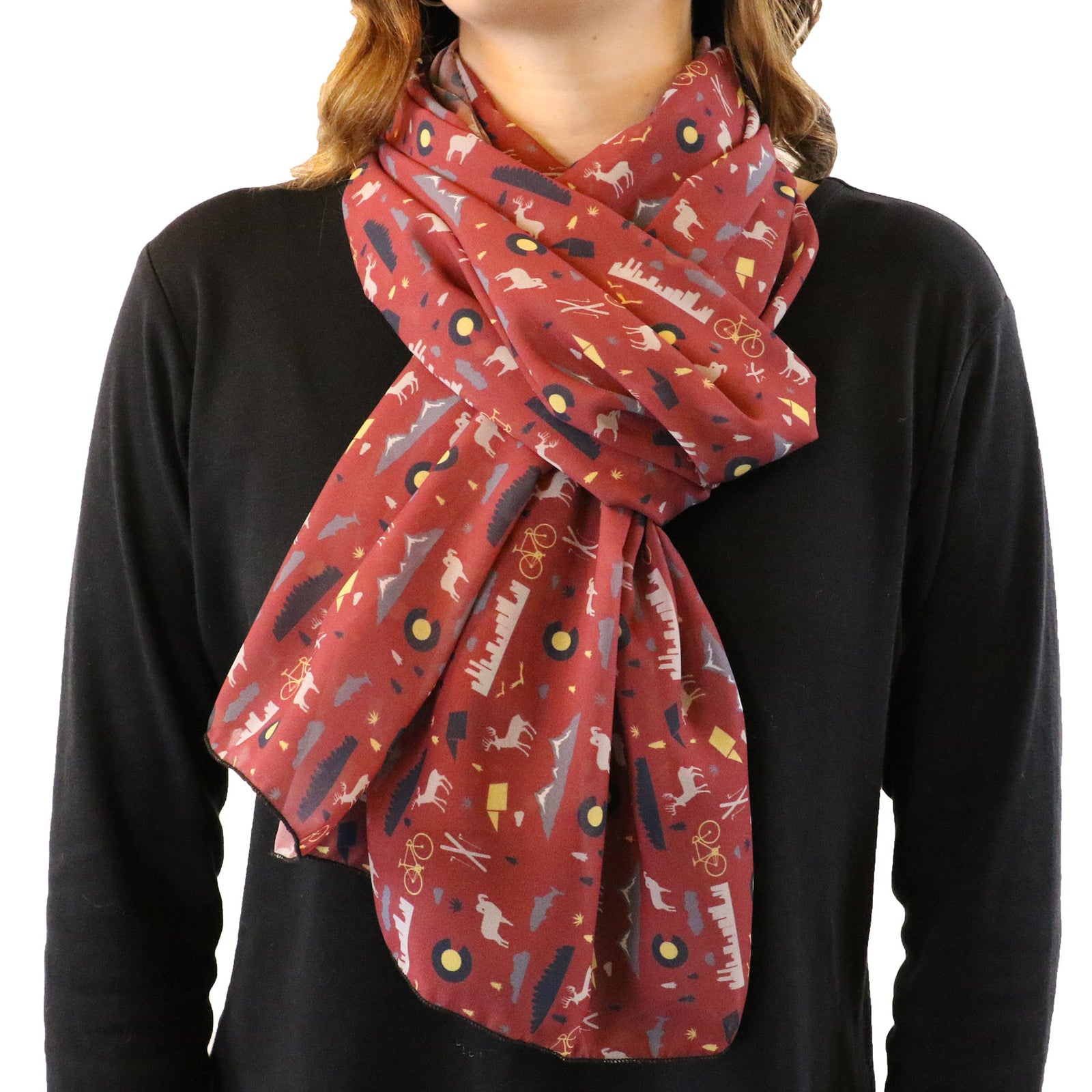 Colorado State Heritage Rectangle Scarf - Front View - Knotty Tie Co.