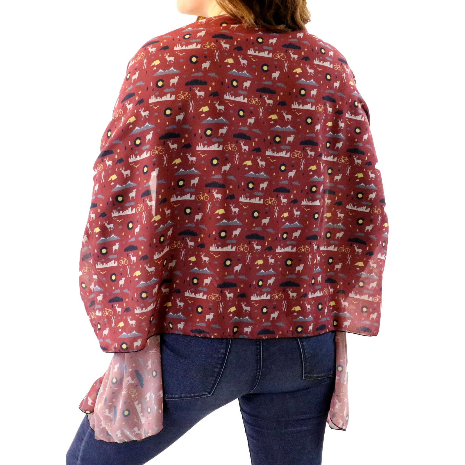 Colorado State Heritage Rectangle Scarf - Front View - Knotty Tie Co.