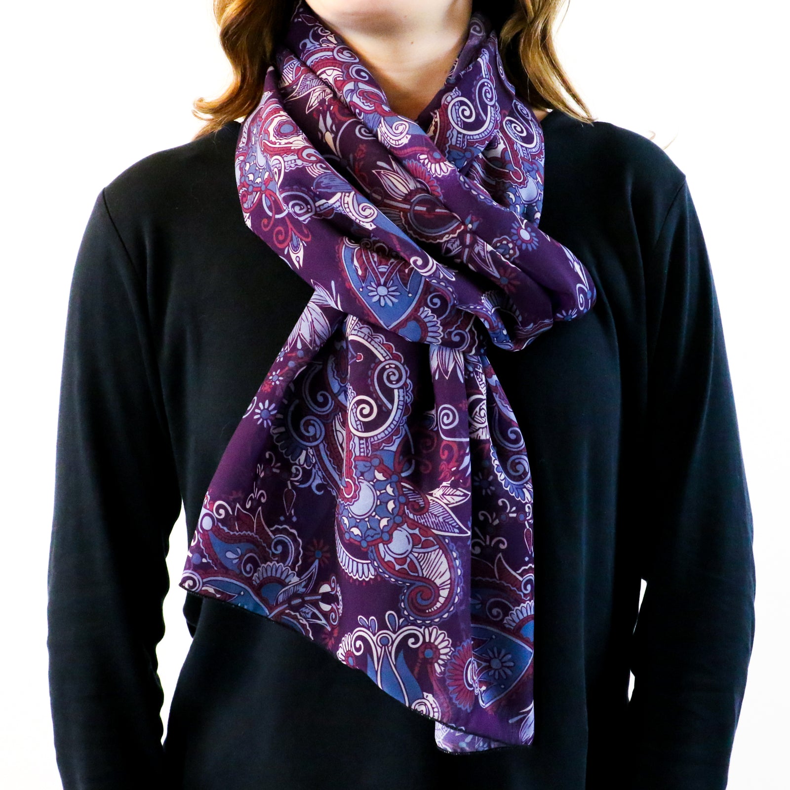 Prestige Paisley Rectangle Scarf - Front View - Knotty Tie Co.