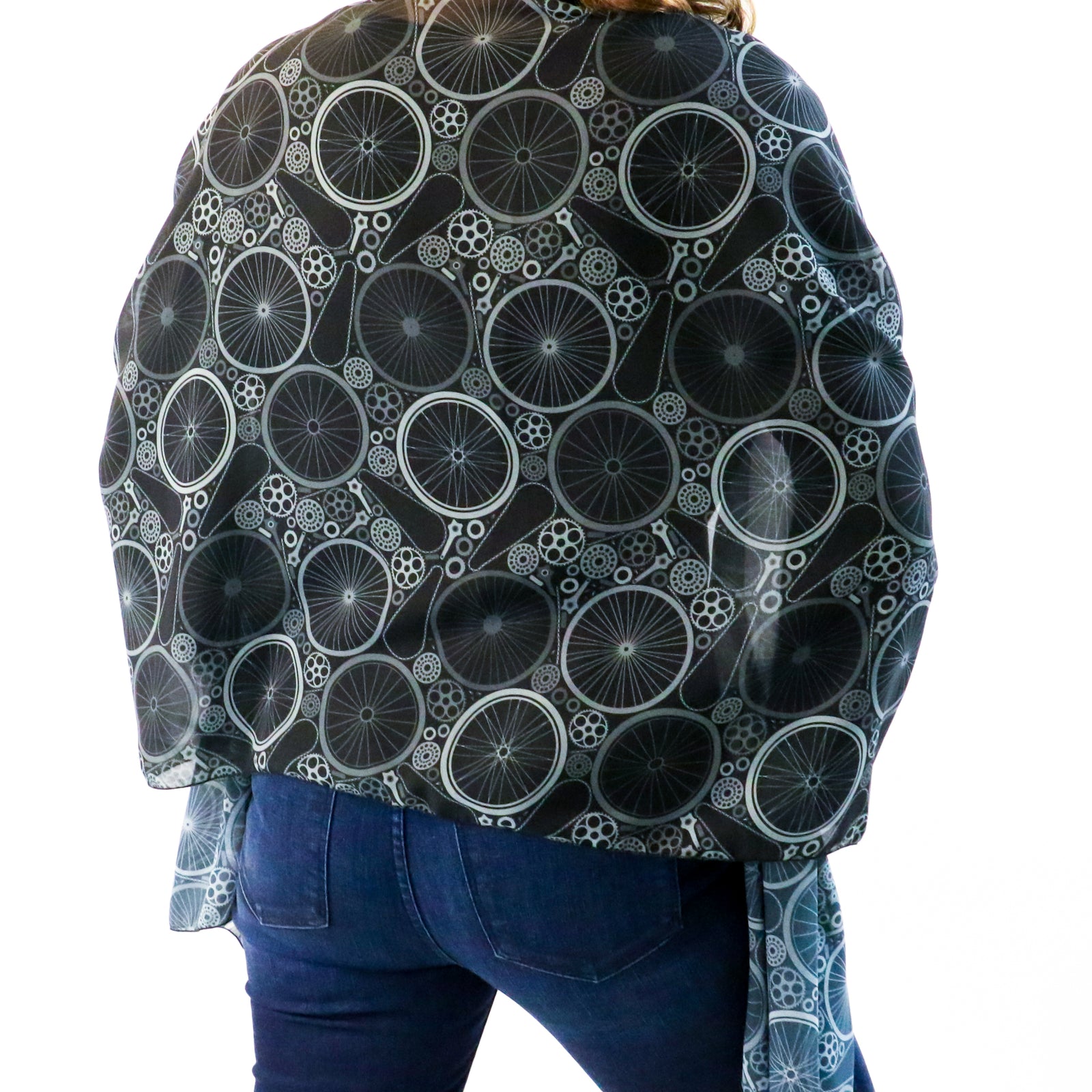 Bike Parts Rectangle Scarf - Front View - Knotty Tie Co.