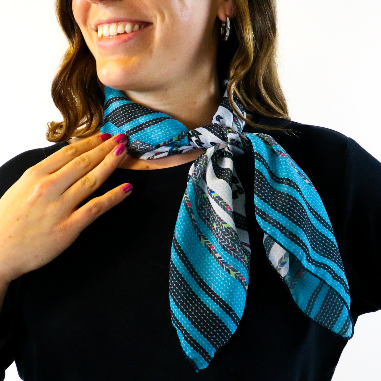 Serape Stripe Square Scarf - Tied Bandana Style - Knotty Tie Co.