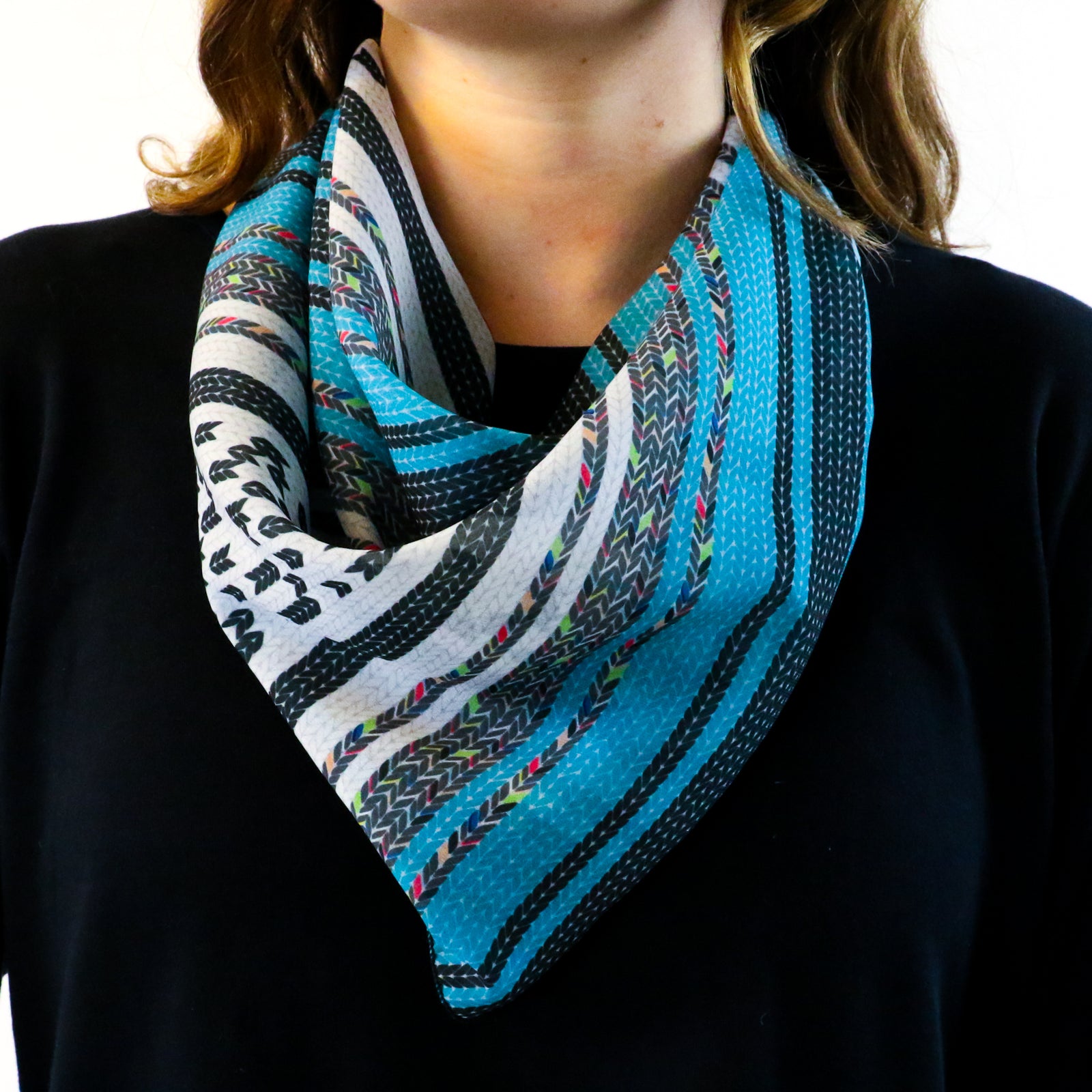 Serape Stripe Square Scarf - Tied Bandana Style - Knotty Tie Co.