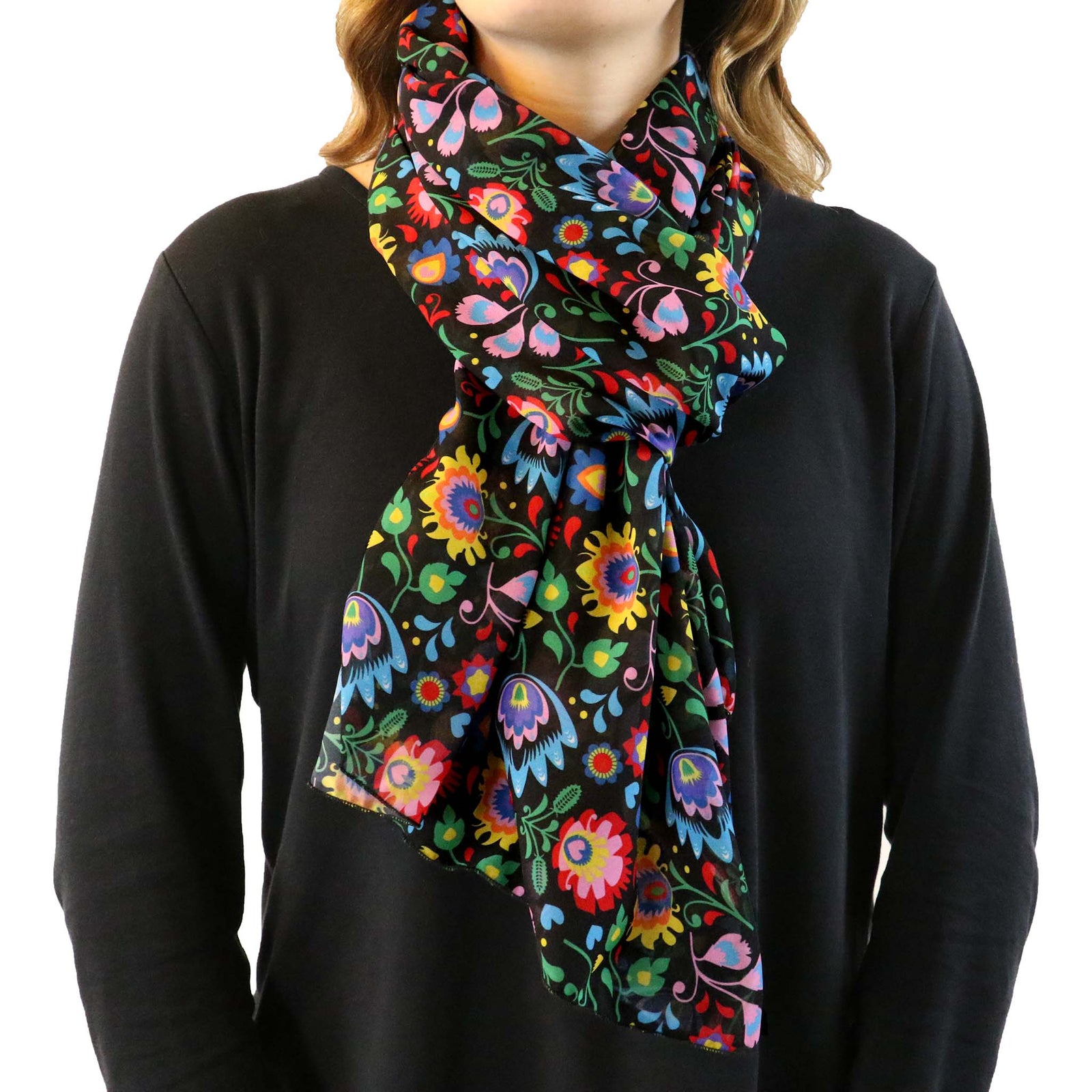 Electric Daisy Rectangle Scarf - Front View - Knotty Tie Co.