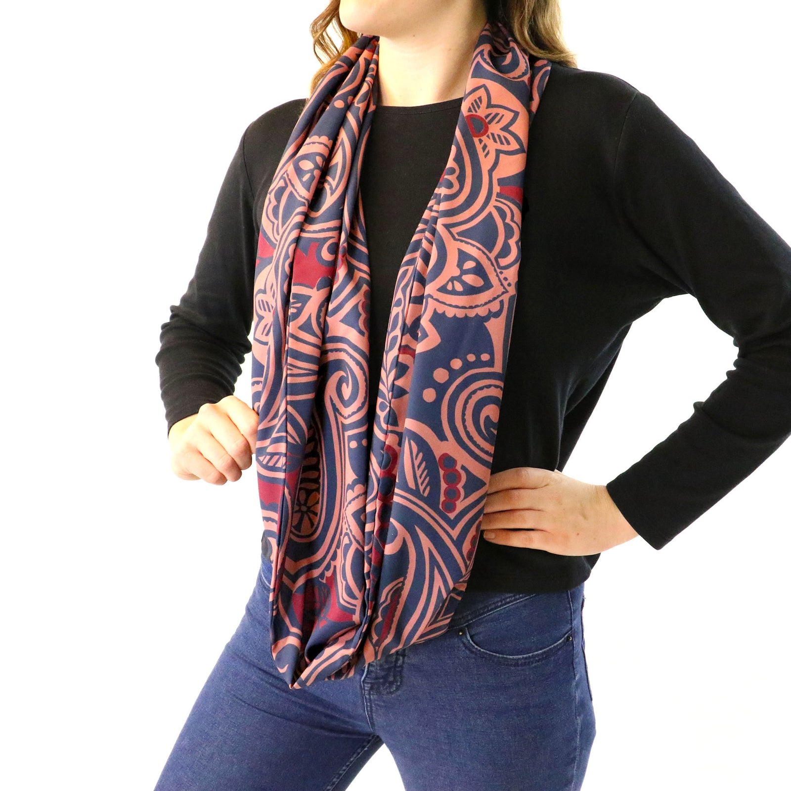 Rustica Paisley Infinity Scarf - Front View - Knotty Tie Co.