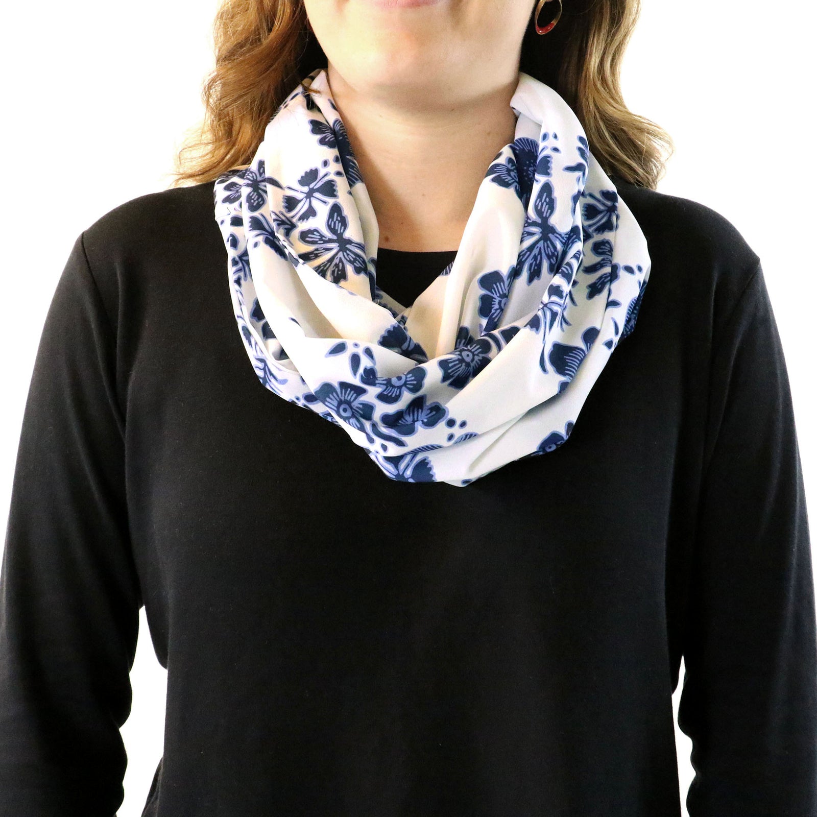 Zak Floral Infinity Scarf - Front View - Knotty Tie Co.