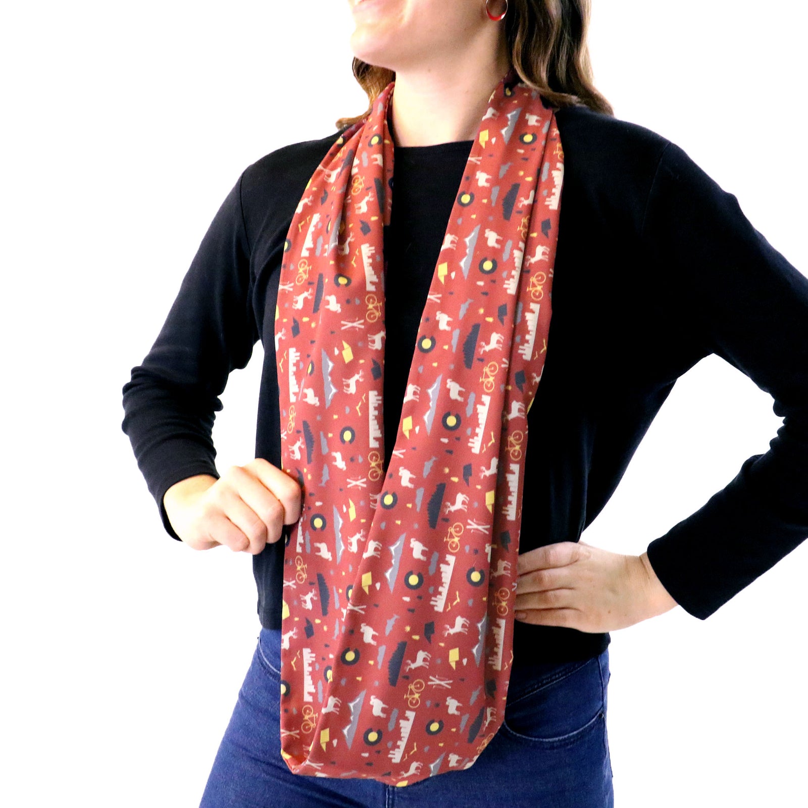 Colorado State Heritage Infinity Scarf - Front View - Knotty Tie Co.