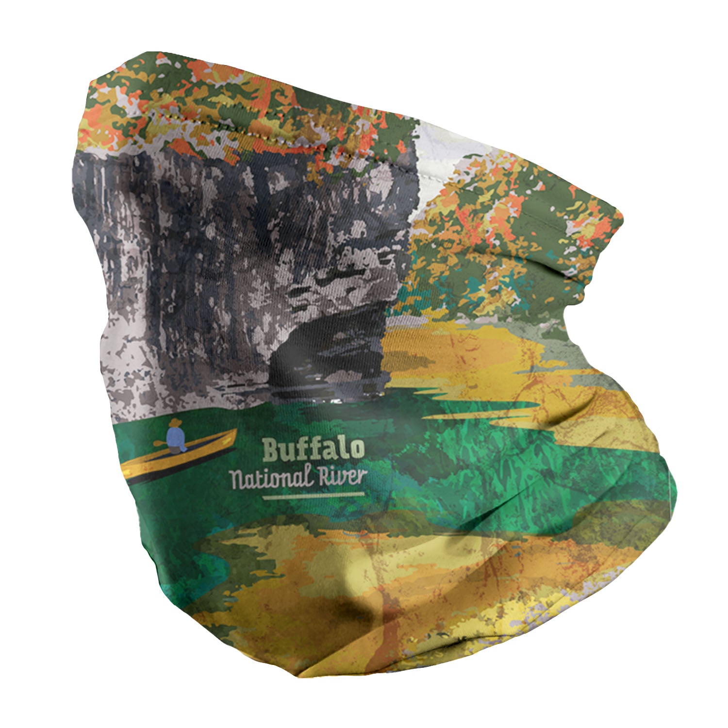 Buffalo National River Abstract Neck Gaiter - Regular - Knotty Tie Co.