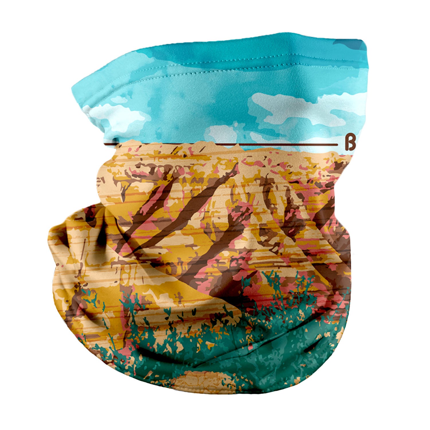 Badlands National Park Abstract Neck Gaiter - Regular - Knotty Tie Co.