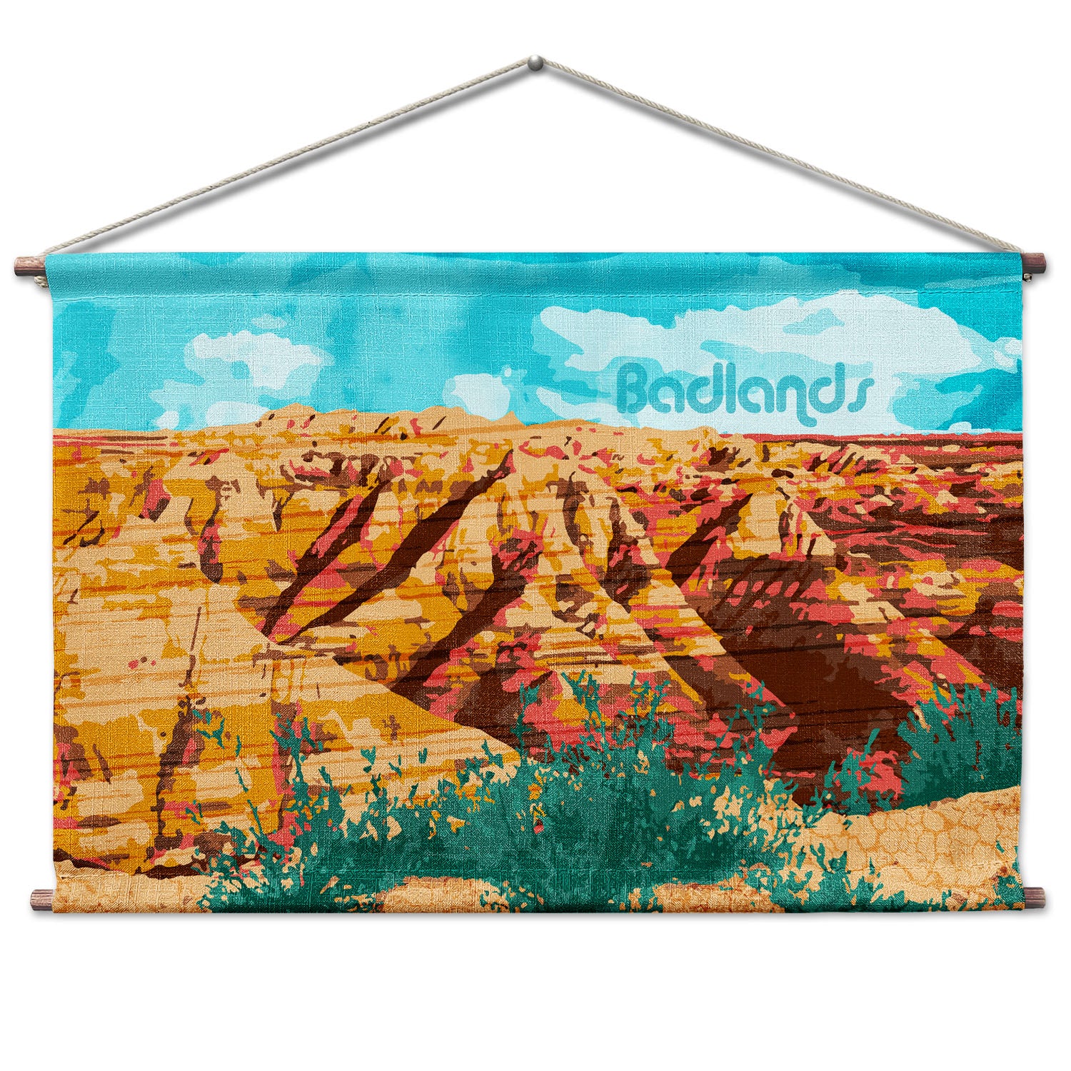 Badlands National Park Abstract Landscape Wall Hanging - Natural - Knotty Tie Co.