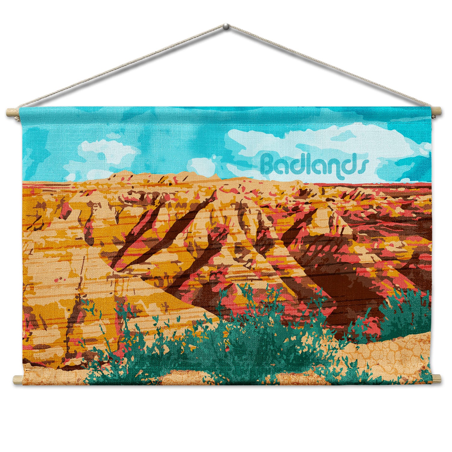Badlands National Park Abstract Landscape Wall Hanging - Natural -  - Knotty Tie Co.