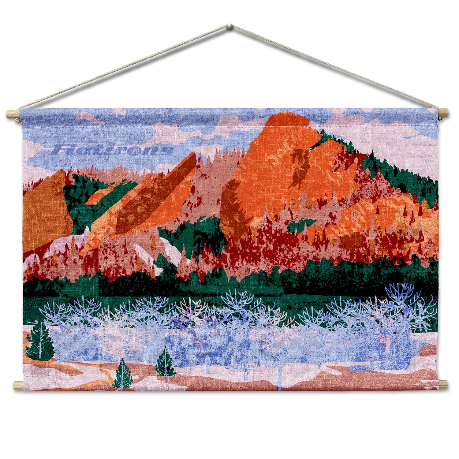 Flatirons Abstract Landscape Wall Hanging - Natural - Knotty Tie Co.