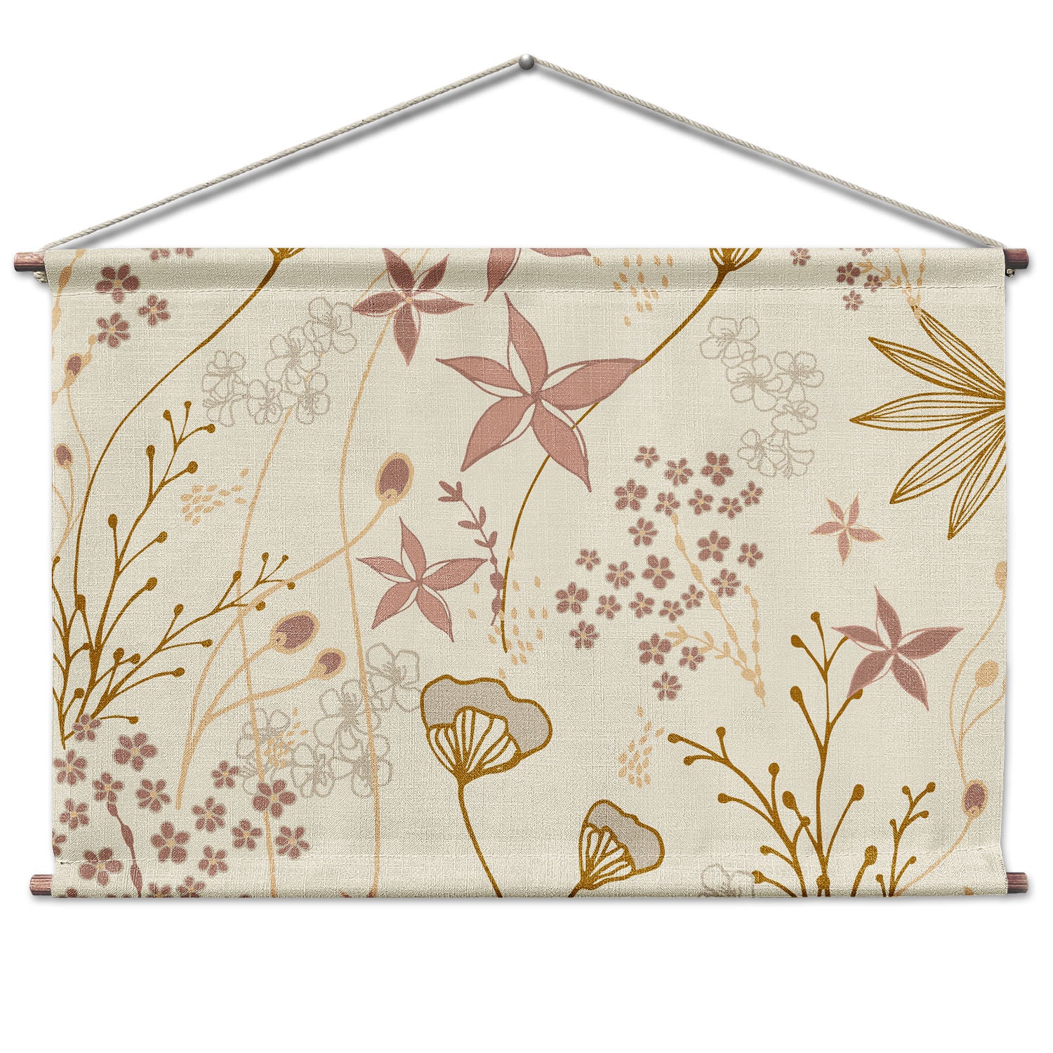 Frankie Floral Landscape Wall Hanging - Natural - Knotty Tie Co.