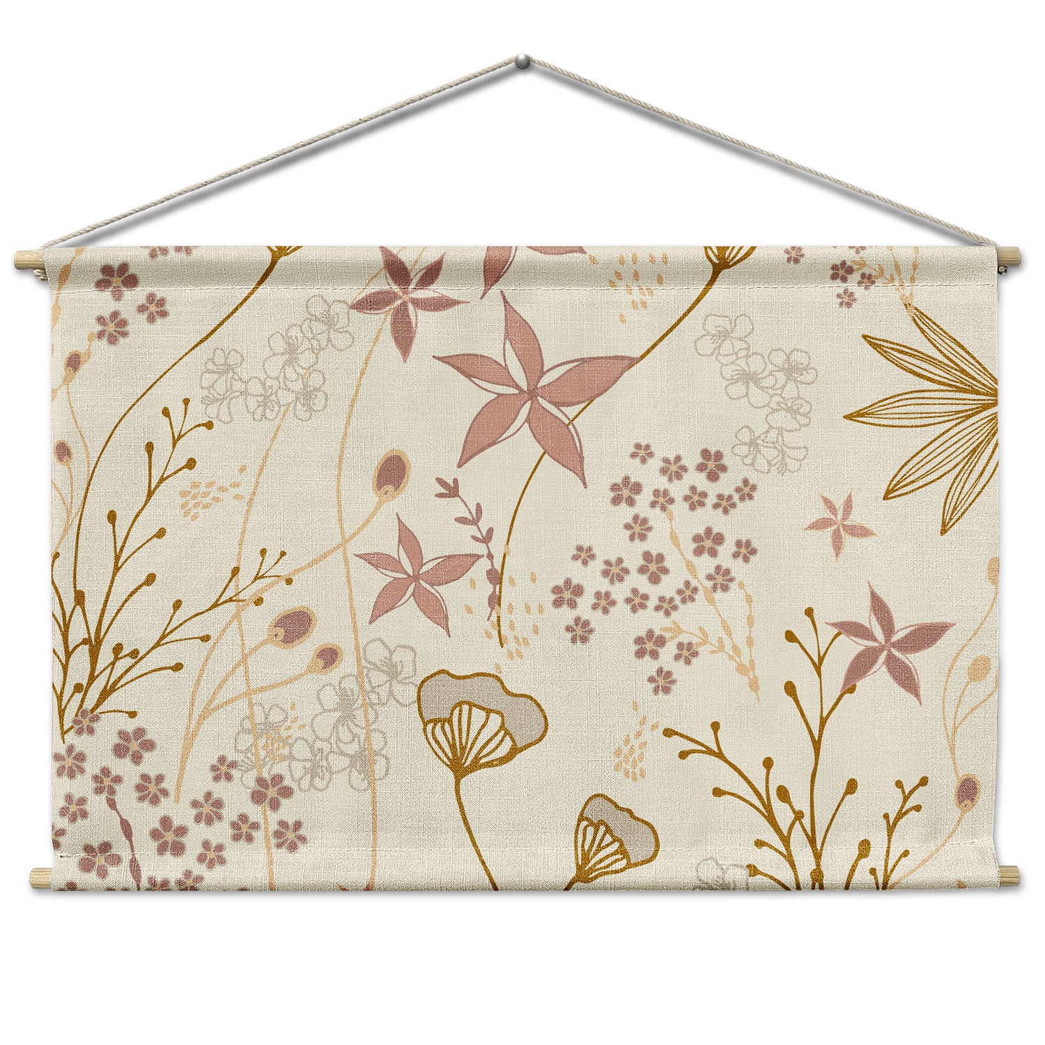 Frankie Floral Landscape Wall Hanging - Natural - Knotty Tie Co.