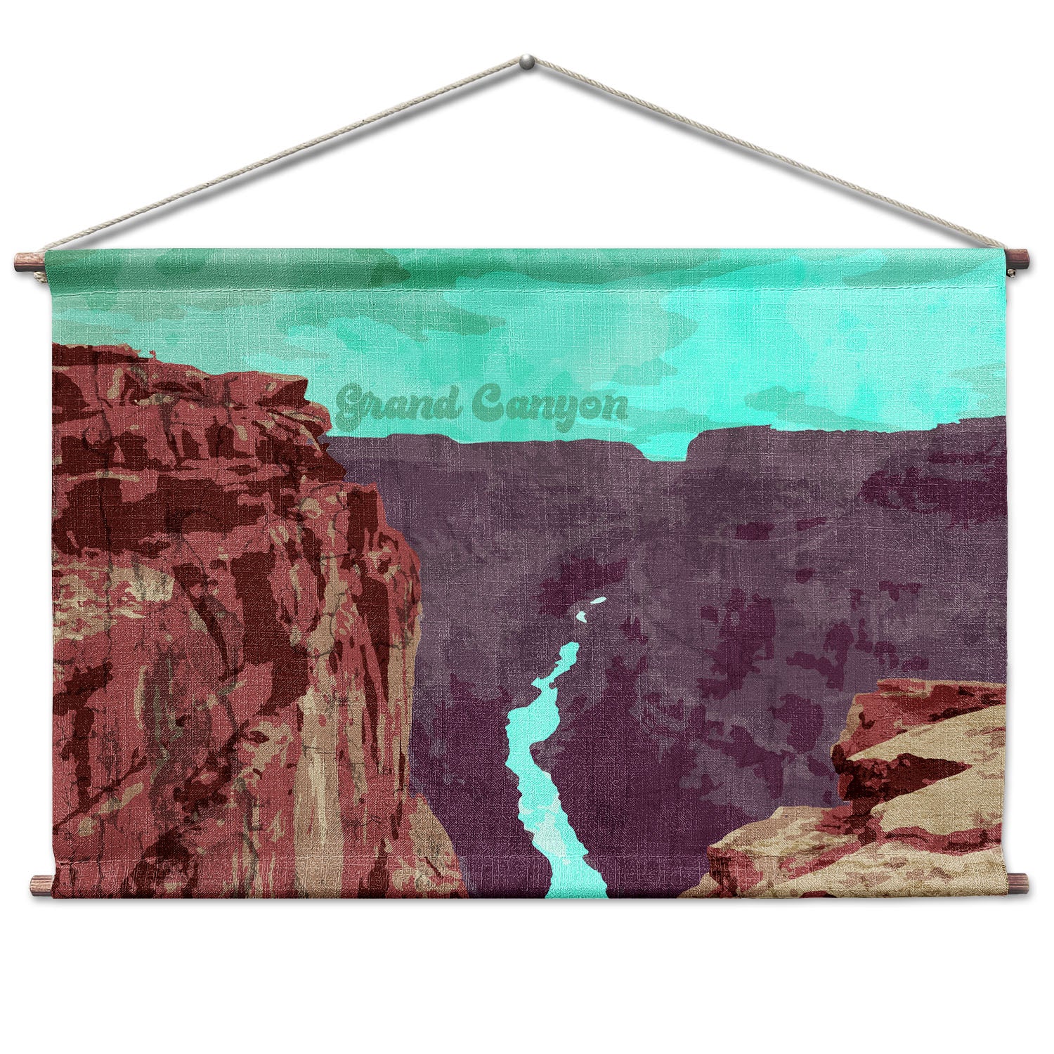 Grand Canyon National Park Abstract Landscape Wall Hanging - Natural - Knotty Tie Co.