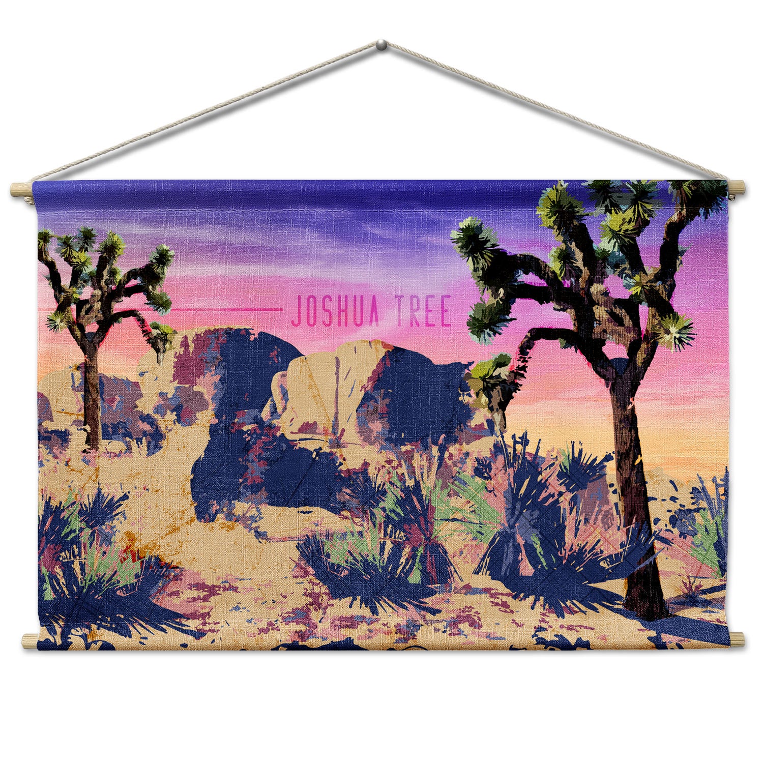 Joshua Tree National Park Abstract Landscape Wall Hanging - Natural - Knotty Tie Co.