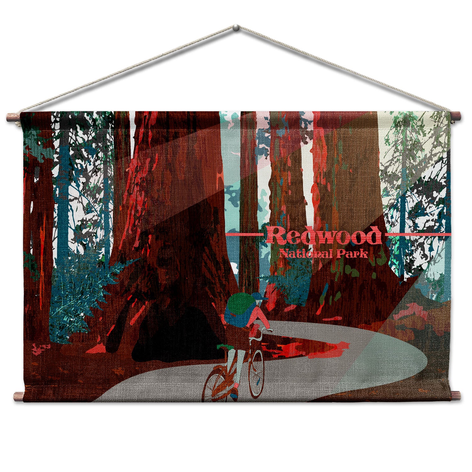 Redwood National Park Abstract Landscape Wall Hanging - Natural - Knotty Tie Co.