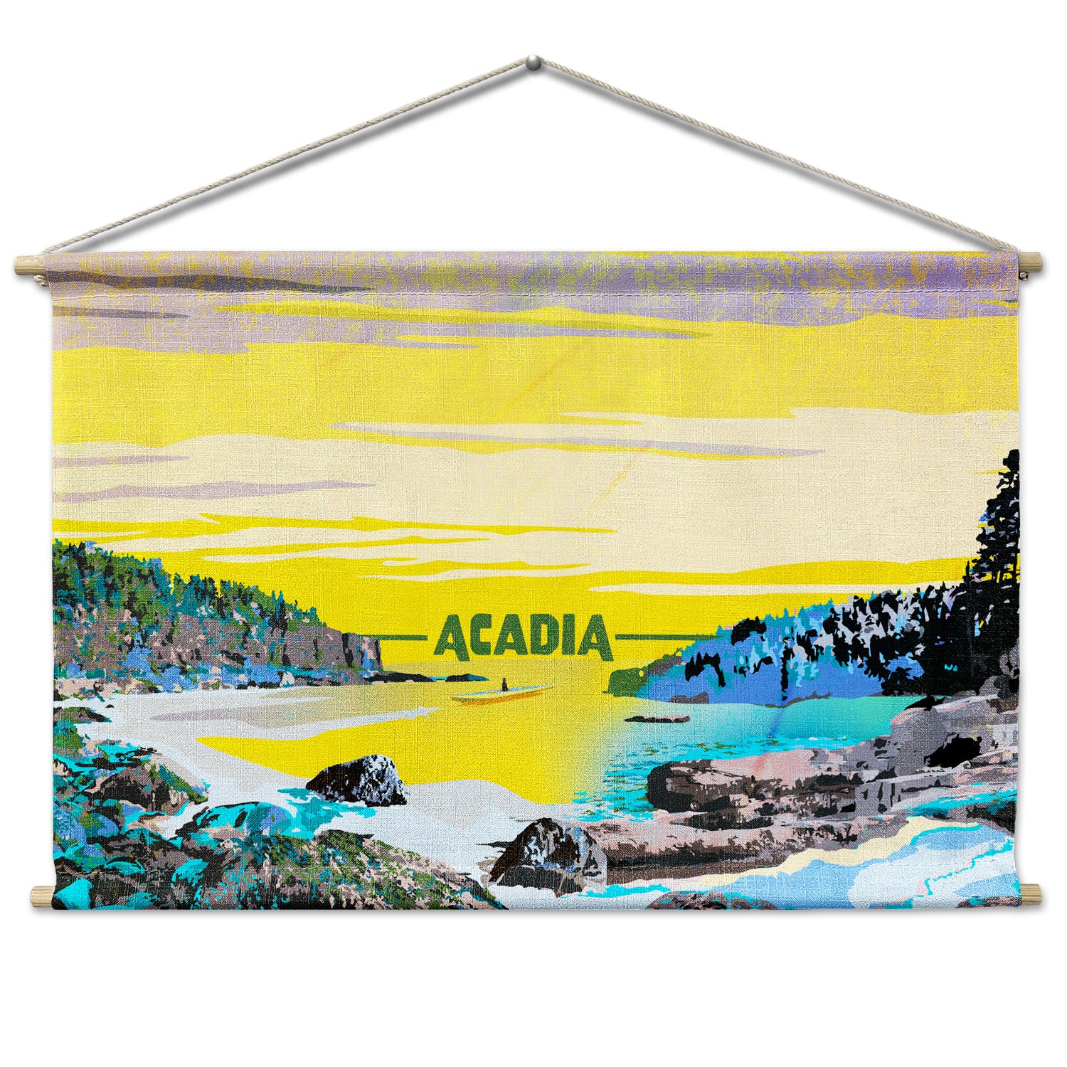 Acadia National Park Abstract Landscape Wall Hanging - Natural -  - Knotty Tie Co.