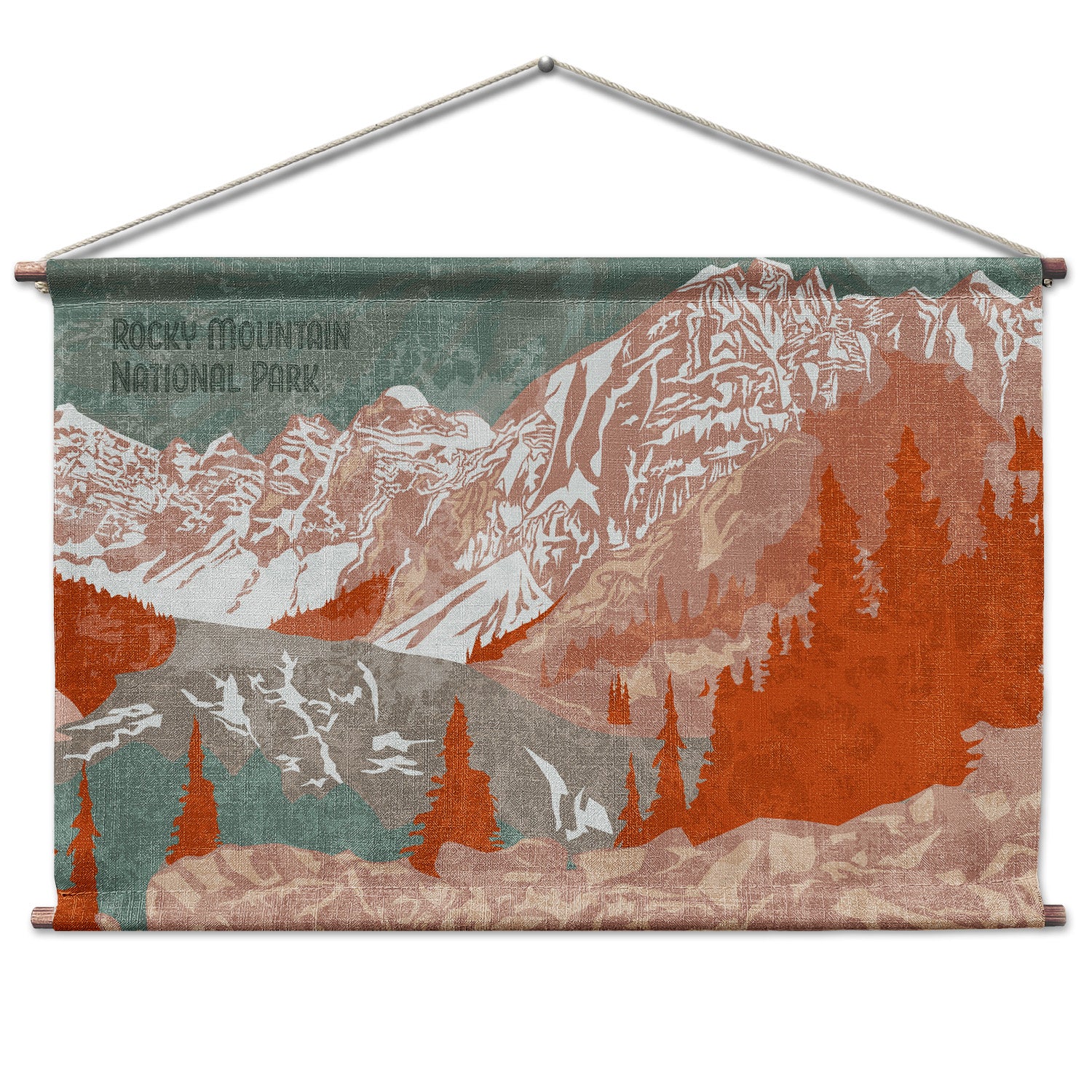 Rocky Mountain National Park Abstract Landscape Wall Hanging - Natural - Knotty Tie Co.