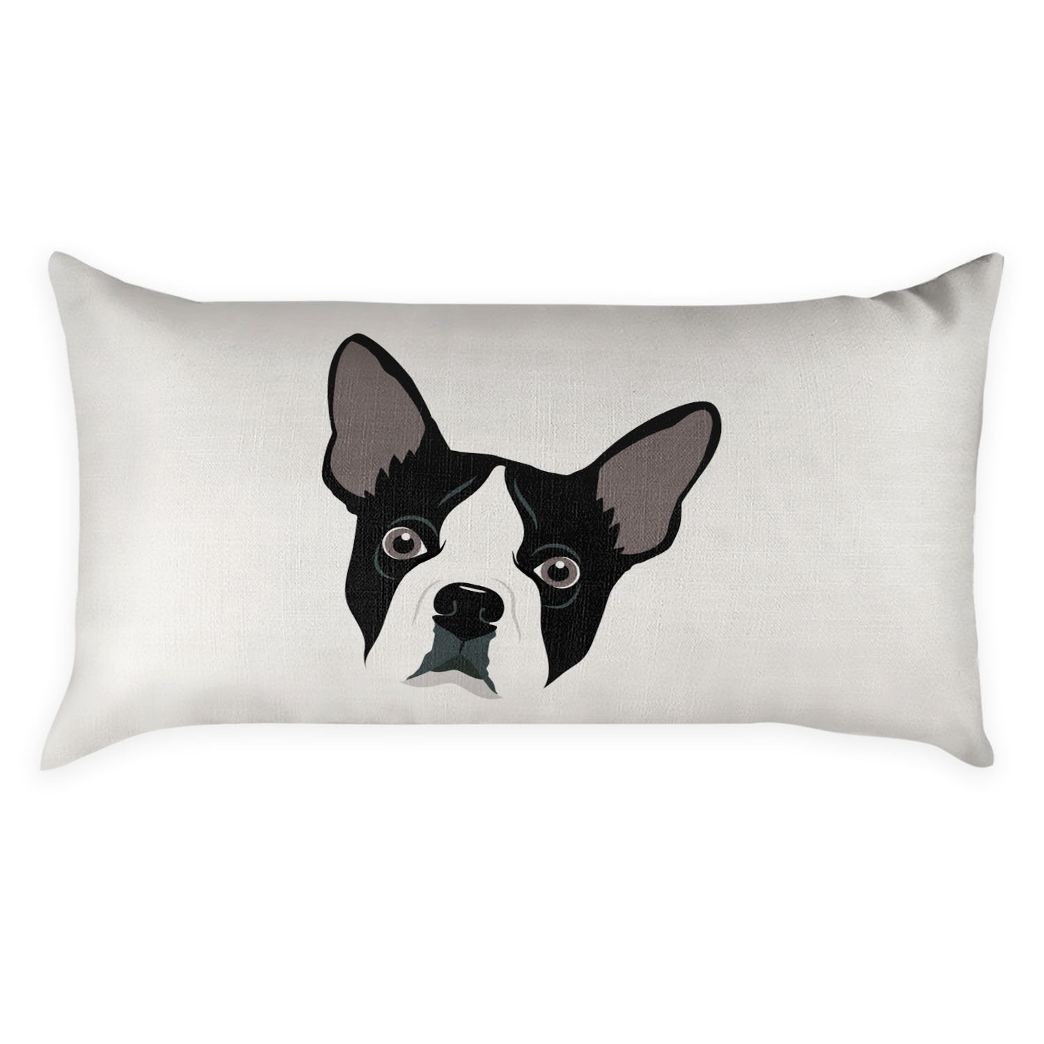 Boston Terrier Lumbar Pillow - Linen -  - Knotty Tie Co.