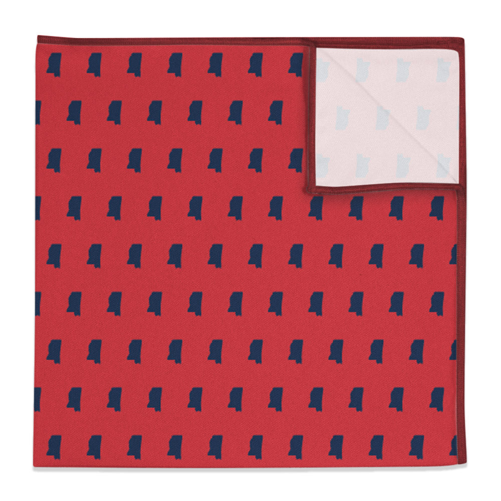 Mississippi State Outline Pocket Square -  -  - Knotty Tie Co.