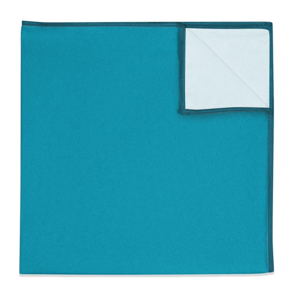 Solid KT Teal Pocket Square - 12" Square -  - Knotty Tie Co.