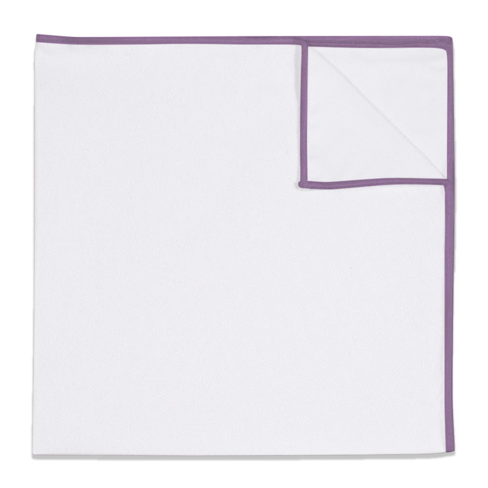 Upcycled White Pocket Square with Accent Thread - KT Light Purple -  - Knotty Tie Co.