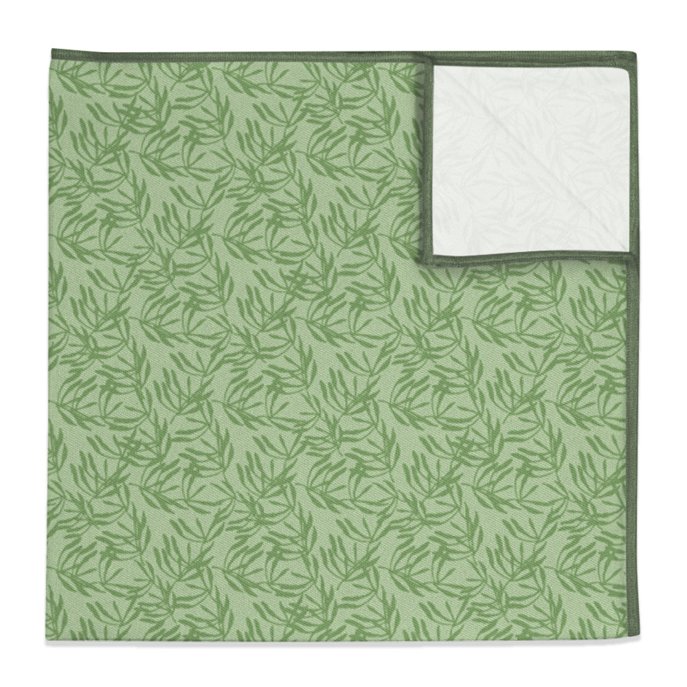 Olive Leaf Floral Pocket Square - 12" Square -  - Knotty Tie Co.