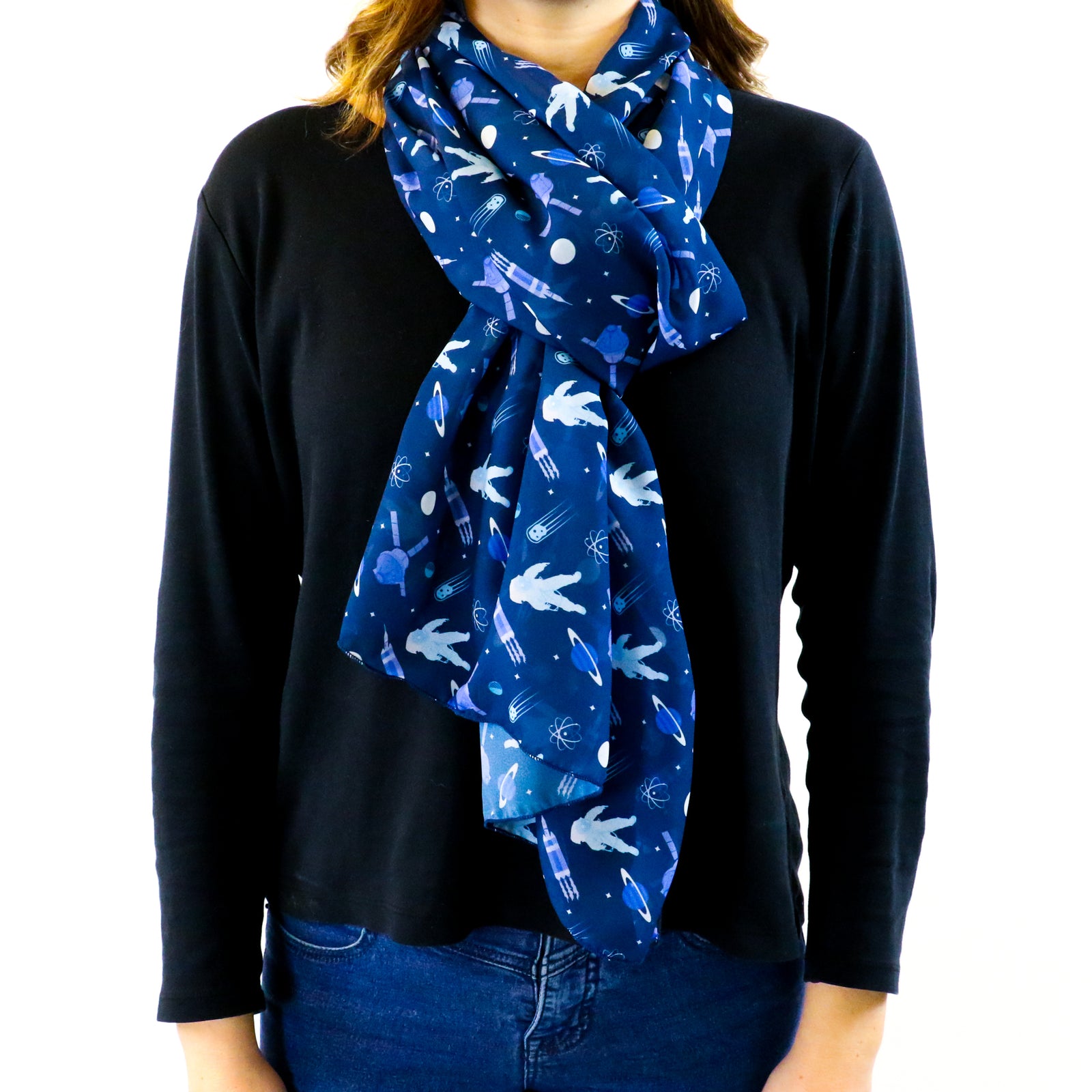 Rocket Man Rectangle Scarf - Front View - Knotty Tie Co.