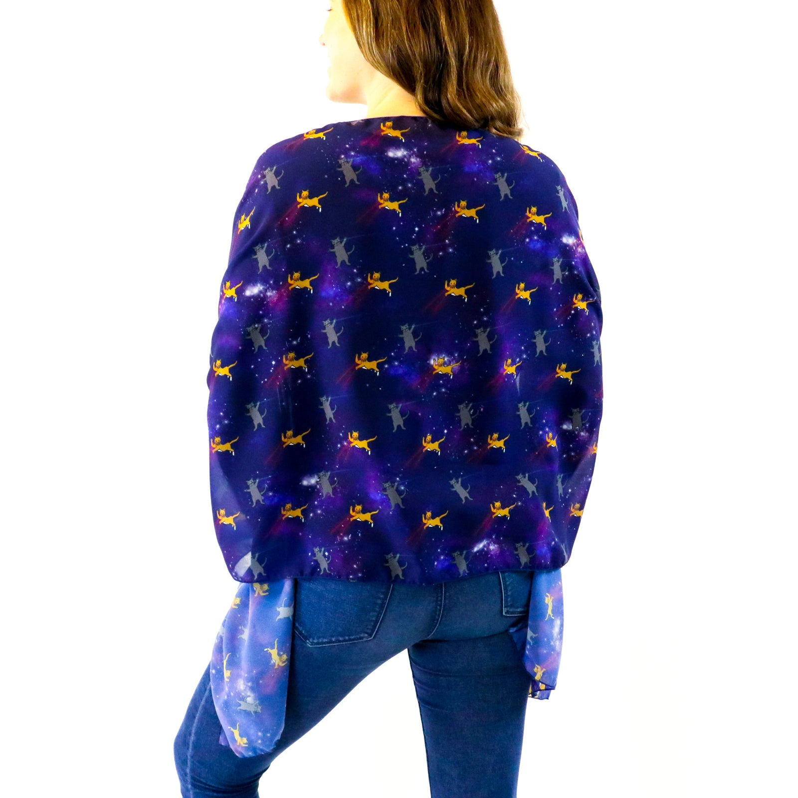 Laser Cats Rectangle Scarf - Front View - Knotty Tie Co.