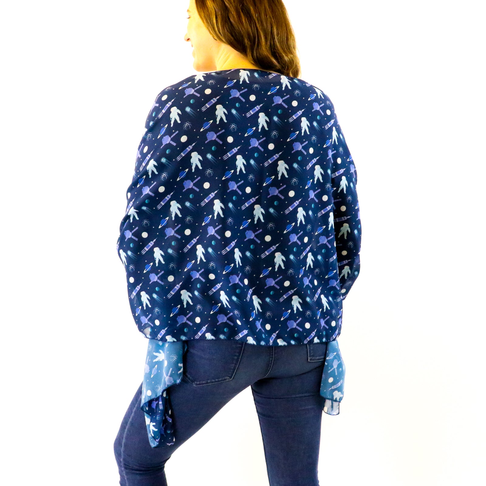 Rocket Man Rectangle Scarf - Front View - Knotty Tie Co.